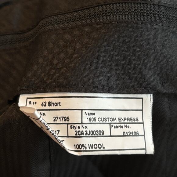 Jos. A. Bank Navy Blue Size 42 Short 1905 Wool Suit Dress Pant Unhemmed - Picture 6 of 7